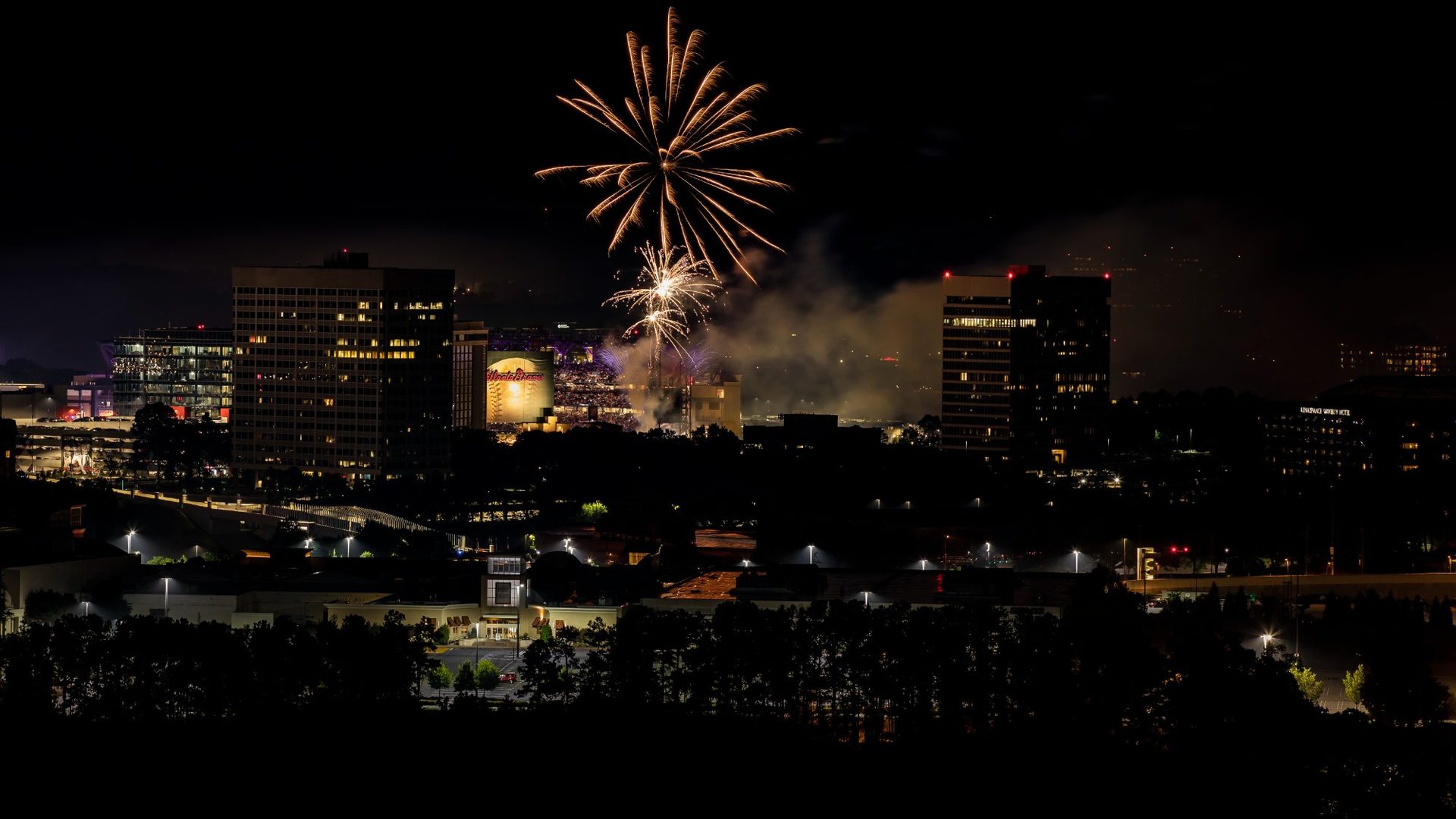 Fireworks over Truist Park